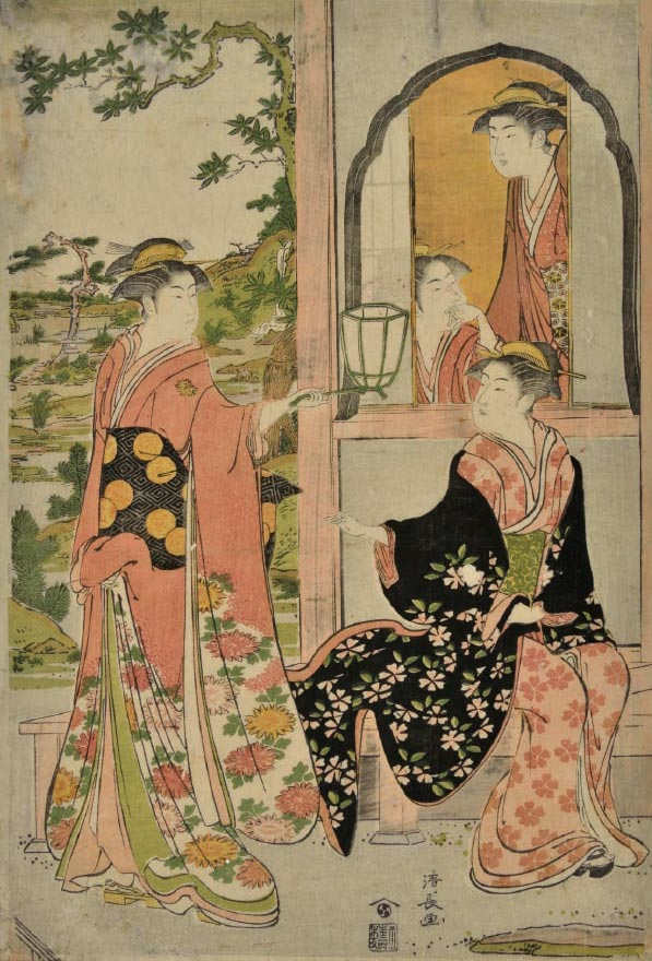 鳥居清長《牛若丸と浄瑠璃姫》